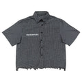 Distressed Plaid Boxy Shirt