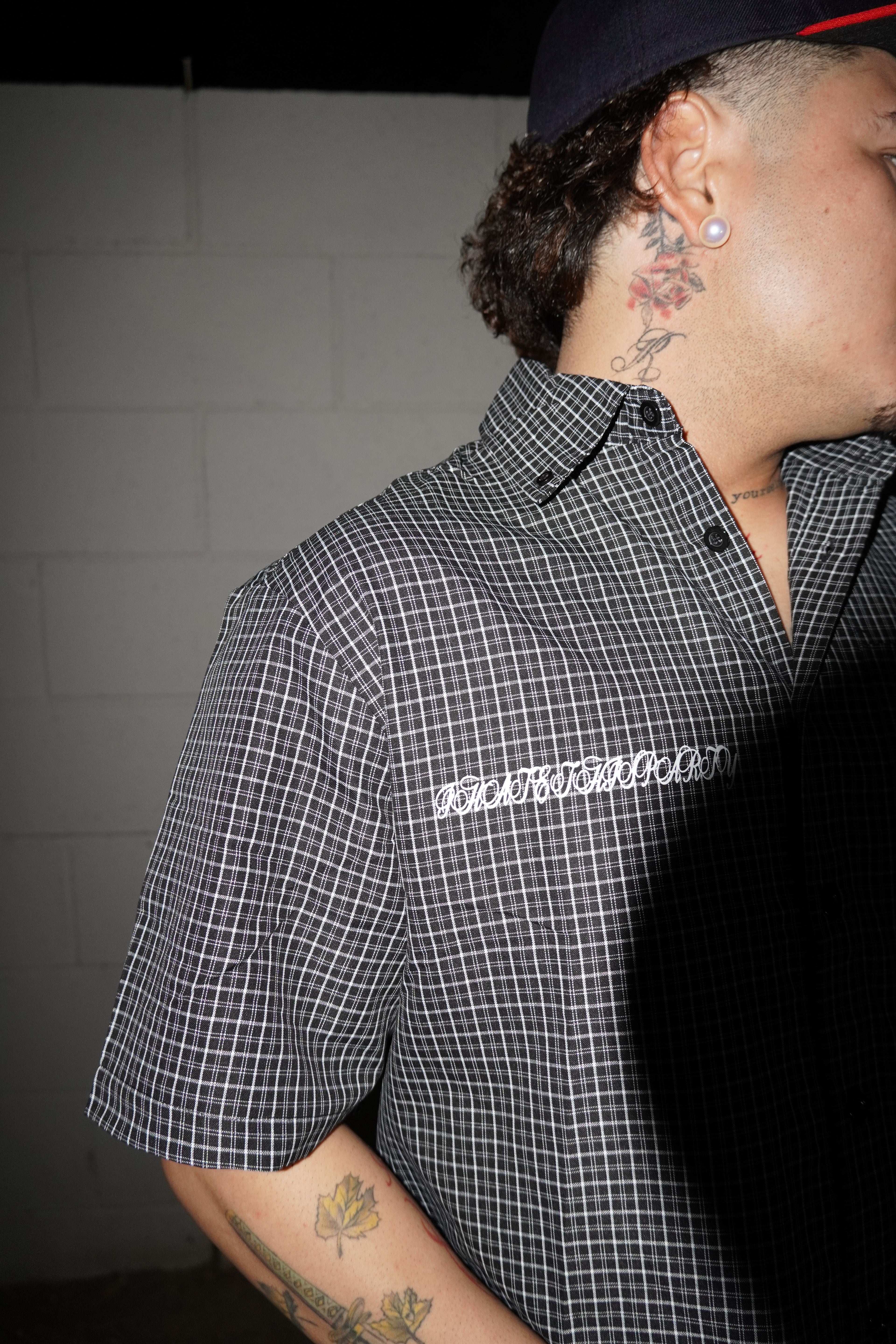 Distressed Plaid Boxy Shirt (Unisex)