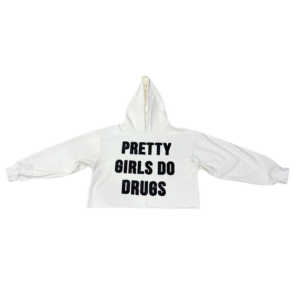 White Pretty Girls Do Drugs Hoodie - IHATETHISPARTY