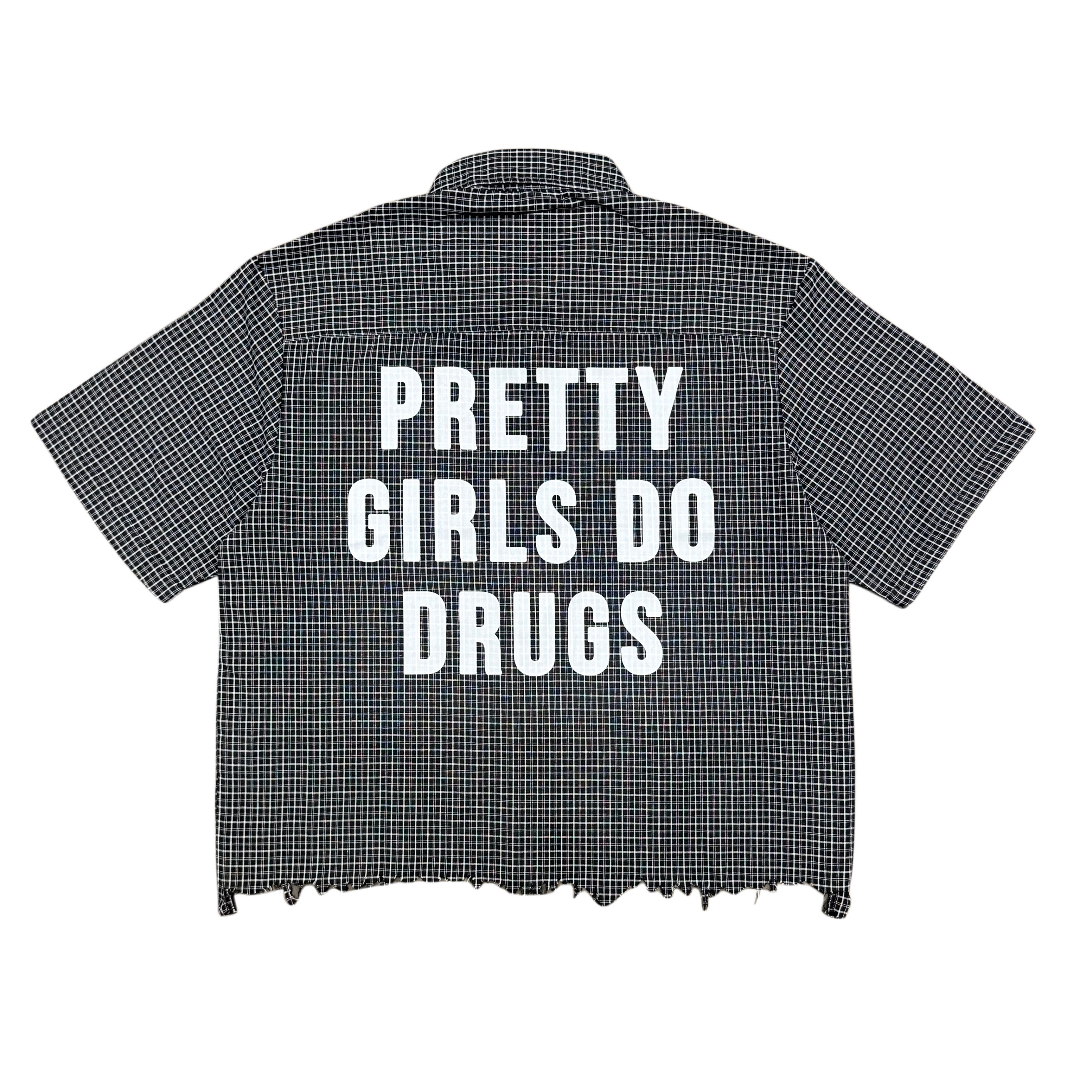 Distressed Plaid Boxy Shirt (Unisex)